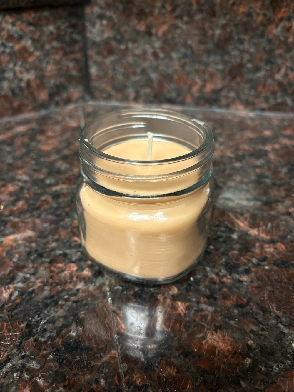 Handmade upcycled Vanilla Bean Soy Wax Candle poured in a thrifted jar